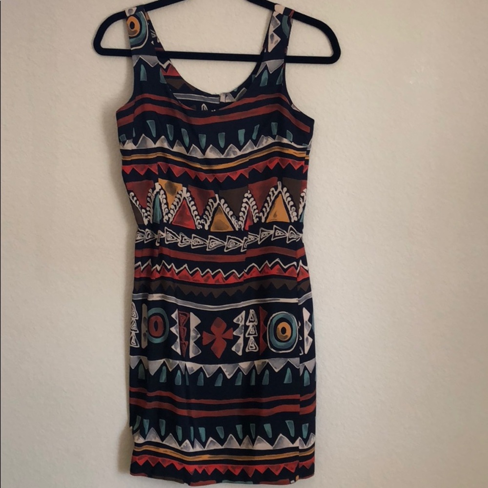 Vintage Geometric Viscose Dress